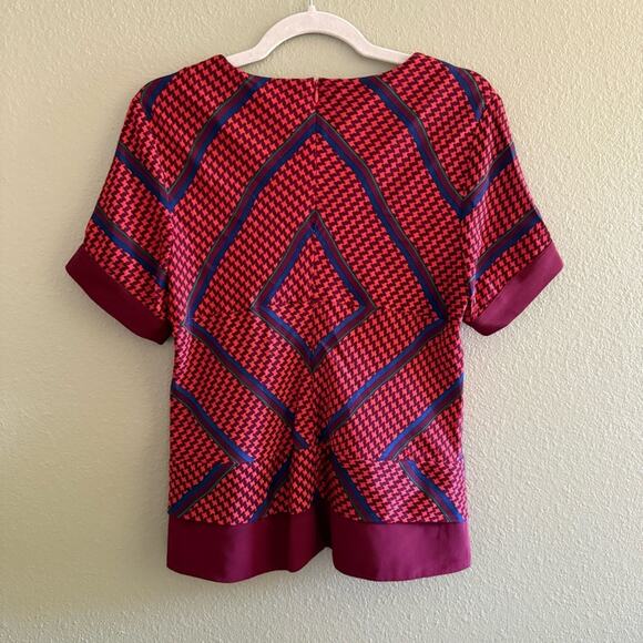 Sea New York Houndstooth Silk Blouse Size 6 - Picture 3 of 4
